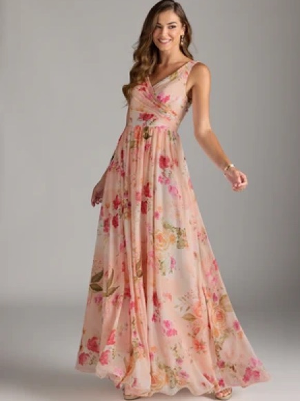 Azazie Pink Floral “Keyla” Style Dress